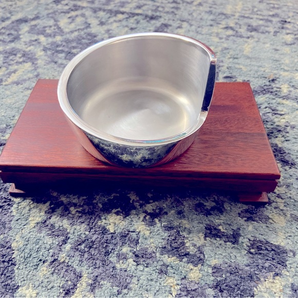 Vintage Nambe Metal Alloy Spiral Wine Coaster 2.5" Silver signed & dated 1998. - Picture 9 of 9